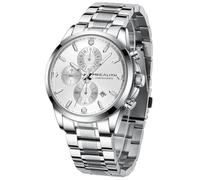 MEGALITH Watches Men Analogue Chronograph: Waterproof Stainless Steel Watch with Date Luminous - Dress Business Style Wristwatch Gift for Him