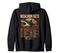 Megalodon Facts Educational Prehistoric Shark Science Zip Hoodie