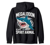 Megalodon Is My Spirit Animal Shark Lover Boys Kids Zip Hoodie