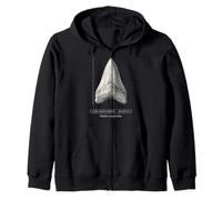 Megalodon Tooth Fossil Hunter Paleontology Zip Hoodie