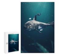 Megalodon - Wooden Brain Teaser for Adults, 1000 PCS, Gift for Puzzle Lovers, with A Decorative Finished Picture