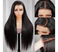 MEGALOOK 13x4 Pre Cut Lace Front Wig Human Hair Straight 200% Density Brazilian Virgin Human Hair Wigs Upgraded Glueless Wigs Pre Plucked Bleached Knots with Baby Hair Natural Color 30 inch