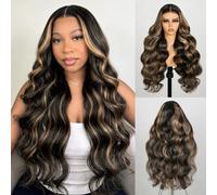 MEGALOOK Balayage Glueless Wig Human Hair Pre Cut 5x6 HD Lace Front Wig Highlight Ombre Ready to Go Glueless Wigs 210% Density Body Wave Wig Real Pre Plucked Bleached Tiny Knots 1b/27 20 Inch