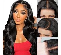MegaLook Upgraded Bleached knots Body Wave 13x4 Pre Cut Lace Front Wigs Human Hair 200% Denisty Brazilian Human Hair Pre Plucked with Baby Hair Glueless Wigs Natural Black Color 24 Inch