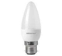 Megaman 143314E (mm06541-1) Led Candle Light Bulb Opal B22 Bc 2800K Warm White - 4.9 Watt