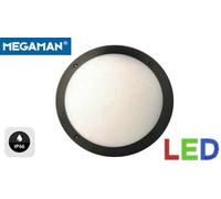 Megaman Black Ceiling Wall Bulkhead Light C/w 10.5 Megaman Led Ip66 Drum Fitting