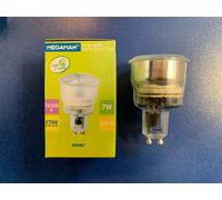 MEGAMAN GU10 7W Reflector Energy Saving Lamp 2700K Warm White 10,000h 73x50mm