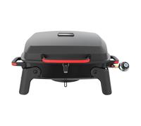 Megamaster 820-0065C 1 Burner Portable Gas Grill for Camping, Outdoor Cooking , Outdoor Kitchen, Patio, Garden, Barbecue with Two Foldable legs, Red + Black