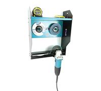 MegaMaxx Angle Grinder Storage Charging Station - Wall Mount Toolbox Rack Cabinet with Shelf Unit, Fold-Out Hangers for Cutting Discs, Flap Discs