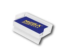MegaMaxx Business Card Holder - White Finish - Freestanding Desktop Titled Stand - For 85mm x 55mm Cards - Powder-Coated Finish - British Steel - Offices, Marketing, Business, Industrial - UK Made