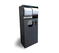 MegaMaxx Steel Lockable Cleaning Station for Shops, Gyms, High Traffic Area and Restaurants - Durable Free-Standing Blue Sanitiser Station with Roll Holder (103cm x 43cm x 27cm) (Anthracite Grey)