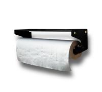 MegaMaxx UK Couch Roll Dispenser with Shelf - Black Steel Wall Mount Holder for 520mm Couch Rolls - Hygienic & Durable Medical Roll Rack - Tattoo Parlours, Doctors, GP