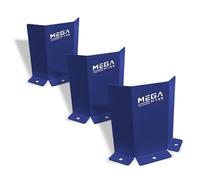 MegaMaxx UK™ Floor & Van Mount Bucket Brackets - Pack of 3 Cobalt Blue Steel Holders for Buckets, Paint Cans & Dust Extractors - Workshop, Garage & Trade Van Storage