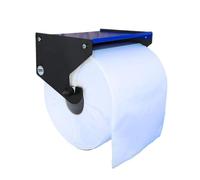 MegaMaxx UK Jumbo Blue Roll Holder With Shelf - Wall Mounted Dispenser - Portable Industrial Paper Storage Shelf for Workshop, Kitchen, Toilet, Restaurant, Paper Towel (Blue & Black)