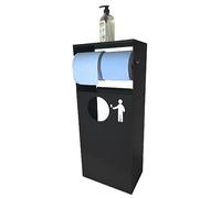 MegaMaxx UK Ultimate Cleaning & Hand Sanitiser Station - Industrial, Commercial, Communal Cleaning Station - Blue Roll, Cleaning Chemicals, Waste Bin - Office, Warehouse, Workshop, Public (Black)