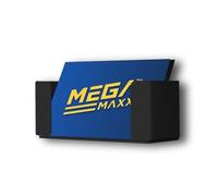 MegaMaxx UK Wall Mount Business Card Holder - Textured Black Powder-Coated Finish - Steel Wall Display for 85mm x 55mm Business Cards, Gift Cards & Vouchers - Office & Reception Organiser - UK Made