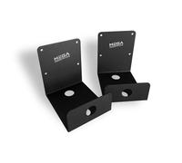 MegaMaxx UK Wall Mount Ladder Brackets - Textured Black Steel Hanging Hooks with Locking Holes - Secure Wall Storage for Step Ladders and Extension Ladders - Heavy Duty Pair - UK Made