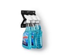 MegaMaxx UK Wall Mount Spray Bottle Holder - Hanging Rack - 3 Slots - Blue Finish - Cleaning Accessories & Storage - For Home, Office, Garage, Warehouse, Workshop