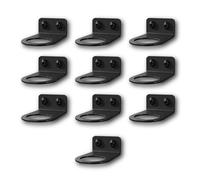 MegaMaxx UK Wall Mount Spray Bottle Holder - Smooth Black - Trigger Hanger for Cleaning & Workshop Storage - Galvanised Steel Construction - Pack of 10 - UK Made