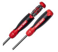 Megapro Automotive Screwdriver Set | Multi-Bit Screwdriver with ¼” Hex Shaft | Phillips, Torx | Compact Automotive Bit Set (Ratcheting)