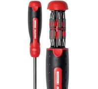 Megapro Multi Bit Ratcheting Screwdriver Set - 13 in 1 Screwdriver Bit Set w/ ¼” Hex Shaft for Phillips, Star, Flat, Square Bit - Multi Head Screwdriver Automotive Tools w/Retractable Cartridge