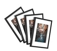 MEGAROOM A3 Picture Frame 4 Pcs - 42cm x 29.7cm（16.5 x 11.8 inches - A3 Frame with A4 Mount for Wall, A3 Photo Frame for Photo Gallery, Safe and Easy to Install（Black）