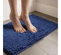 MEGAROOM Non Slip Chenille Bath Mat - Absorbent Bathroom Mat - Extra Soft Bath Mat for Bathroom - Non Slip Anti Mould with 40 x 60 cm, Machine Washable, Royal Blue