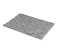 MEGAROOM Non Slip Chenille Bath Mat - Absorbent Bathroom Mat - Extra Soft Bath Mat for Bathroom - Non Slip Anti Mould with 50 x 80 cm, Machine Washable, Light Grey