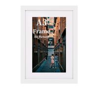 MEGAROOM Wood A3 Picture Frame - A3 Frame for 16.5 x 11.7 Inch (42 x 29.7 cm) Photo Wall Hanging - Photo Frame with Clear Perspex Front - Wall Mounting to Hang Portrait or Landscape (White)