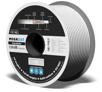 Megasat 100189 100 m White Coaxial Cable - Coaxial Cables (100 m, White, 75 Ω, Copper, 1.1 mm, 7 mm)