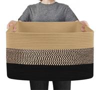MEGASKET Extra Large Basket, 23.6" x 15.7" x 14.1" Rectangle Wicker Storage for Blankets, Living Room Organizer, Woven Bin for Toys, Towels, Throw Blanket Holder