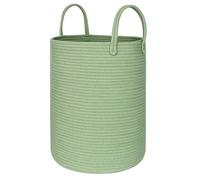 MEGASKET Large Green Laundry Basket, 15"x18" Tall Woven Cotton Rope Bin for Blankets Clothes, Baby Nursery Laundry Hamper, Kids Toy Storage Bin, Green Living Room Bedroom Decor Baskets for Organizing
