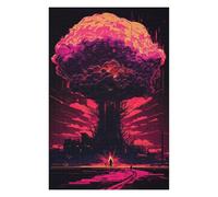Megaton Mushroom Cloud Colourful Wooden Jigsaw Puzzle for Adults, 1000 PCS