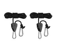 MEGAUK 1/8" Rope Ratchet Adjustable Rope Hangers Pulley Hook For Hanging Basket Pots, Planters Flower, Bird Feeder, Pack of 2