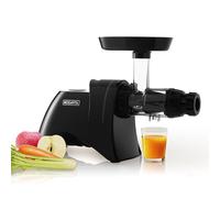 MEGAVITA MVH3 Juicer Machine, Black Slow Masticating Juicer for Whole Fruits & Vegetables, High Juice Yield, 700ml Jug with Removeable Parts, BPA-FREE Cold Press Juicer
