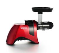 MEGAVITA Slow Masticating Juicer Extractor, Horizontal Cold Press Juicer for Hard Fruits & Vegetables, BPA-Free, Quiet Motor, Easy to Clean, Grey