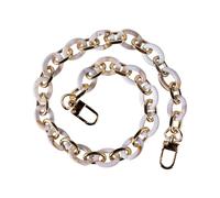 MEGAVOW 1 pcs of Purse Chain Straps, Flat Chain Handle with Metal Buckle, Handbag Shoulder Bag Chains Strap Replacement Accessory for DIY Purse Wallet Extender Crafts Making, Marble, 60cm