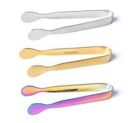 MEGAVOW 3 Pcs Ice Tongs, Sugar Sweet Tong for Pick Mix, Stainless Steel Kitchen Appetizers Serving Food for Wedding Party Coffee Bar Family Restaurant Supplies, Smooth Pattern