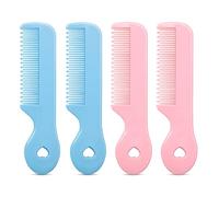 MEGAVOW 4 Pcs Baby Hair Comb, Cute Small Round Hairbrushes Hair Brush Set for Toddler Newborn Girls and Boys Childrens Multicolor