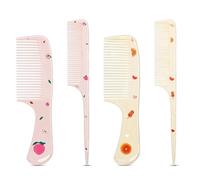 MEGAVOW 4 Pcs Girls Boys Hair Brush and Comb Set, Cute Styling Childrens Comb Hairbrushes Hairdressing Rat Tail Brush for Toddler Child's Hair