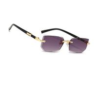 MEGAVOW Rimless Tinted Sunglasses for Women Men, Lightweight Rectangle Frameless Glasses UV400 Protection, Stylish Square Sun Shades for Retro 90s Party Driving Outdoor Activities