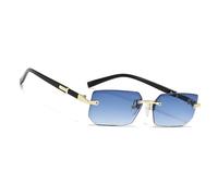 MEGAVOW Rimless Tinted Sunglasses for Women Men, Lightweight Rectangle Frameless Glasses UV400 Protection, Stylish Square Sun Shades for Retro 90s Party Driving Outdoor Activities