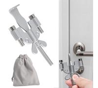 MEGAVOW Upgraded Portable Door Lock, Security Door Locker Without Drilling, Safety and Privacy Lock with Dual Nut Adjustment, Lockdown Devices from Inside for Home Travel Hotel Dormitories Sliver