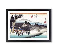 Megawa Sato by Utagawa Hiroshige Framed Print | A2 Black Framed Wall Art | Ready to Hang | Asian Nature Picture | Living Room Bedroom Lounge Office