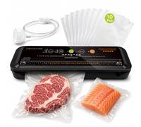 MEGAWISE 2025 Powerful Vacuum Sealer Machine | Compact Design | One-Touch Automatic | Seal in 10-20 Seconds | Dry, Moist, Wet, and Cold Modes | With 10 Vacuum Bags & Built-in Cutter
