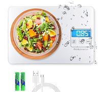 MegaWise Precision Food Scale, 33lb Waterproof Rechargeable Digital Kitchen Scale, 1g/0.04oz Precise Graduation, Weight Grams and Ounces for Cooking Baking, 5 Units Conversion, Tare Function