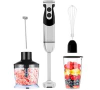 MEGAWISE Pro Titanium Reinforced 5-in-1 Immersion Corded Hand Blender, Powerful MOTOR with 80% Sharper Blades, 12-Speed Corded Blender, IncludingWhisk and Milk Frother