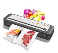 MegaWise Vacuum Sealer Machine, 80kPa Food Vacuum Sealer with Built-in Cutter, Dry & Moist Modes, External Hose, Compact Vacuum Packing Machine for Meat, Fish, Sous Vide & Meal Prep, Silver