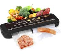 MEGAWISE Vacuum Sealer Machine for Food, 80 kPa Vacuum Packing Machine with Built-In Cutter, Dry and Moist Modes, External Vacuum Hose and 10 Bags for Sous Vide, Meal Prep and Freezer Storage