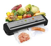 MEGAWISE Vacuum Sealer Machine for Food Storage with Sealer Bags | Automatic Food Sealer for Sous Vide | Compact Design with Built-in Cutter | Works with All Food Types | Easy to Clean (Grey)